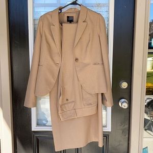 The Limited khaki 3 pc suit- blazer, pant, and dress- size 6.